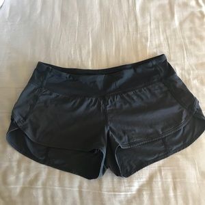 Lululemon Black Speed Shorts with Black Ruffle 🍋